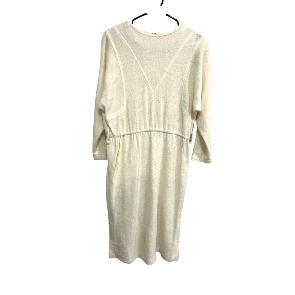 Vintage Yea Woan White Midi Dress With Button Cuffs